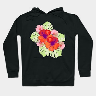 Hibiscus Flowers collage Hoodie